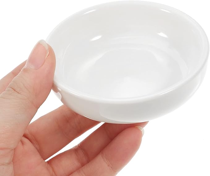Zerodeko 6pcs Ceramic Snack Serving Dishes Small Condiment Plates for Dipping Sauce for Sushi Ice and Appetizers Easy to Clean and Store