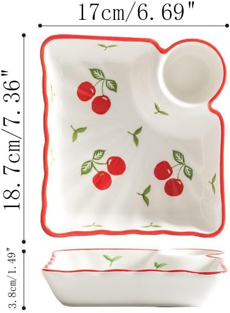 Multi Purpose Appetizer Ceramic Tray Vinegar Bowl Elegant Sushi Cookie Serving Dishes Dipping Sauce Plate for Dumplings French Fries Snacks Homes Restaurants Design Sense Souvenirs