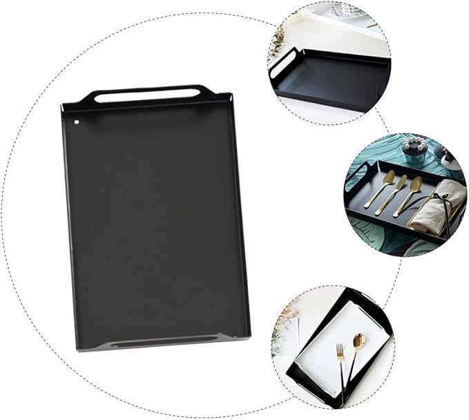 Rectangular Stainless Steel Serving Tray for Desserts and Fruits Non Food Tray for Parties and Gatherings
