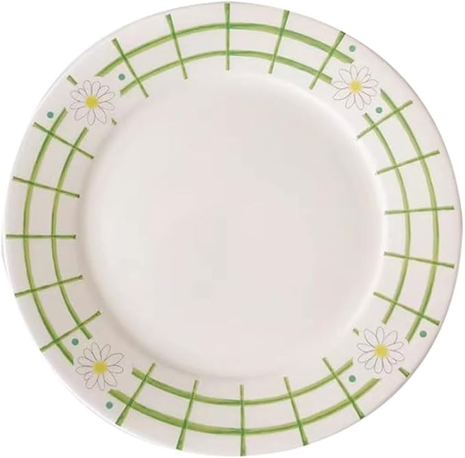 Plates for Kitchen Small Fresh and Simple White Ceramic Dinner Plate Western Food Plate Fruit Plate Salad Plate Plate for Eating