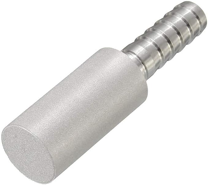 Joywayus Aeration Stone 0.5 Micron 316 Stainless Steel Oxygenation Diffusion Stone 1/4" Barb for Home brewing Wine Beer Soda (Pack of 2)