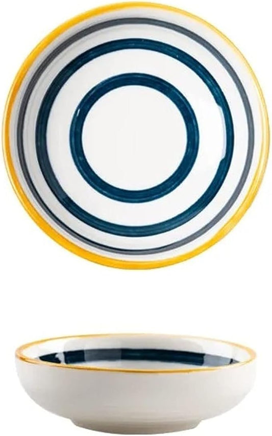 Appetizer Plate Retro Seasoning Dish Creative Ceramic Tableware Household Restaurant Pottery Dish Rice Bowl Sauce Dish Dessert Dish 1 Pcs Snack Plate Sauce Dipping Saucer