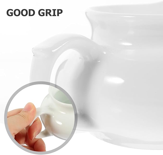 Ceramic Milk Cup Sauce Pot 2.76In White Porcelain Jug for Kitchen Use Easy to Clean Practical Milk Frothing Pitcher for Home Restaurant