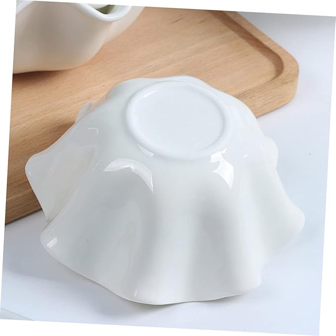 Kichvoe Fishtail Shaped Ceramic Sauce Dish 4.84X4.84X2.36In Mini Relish Plate for Condiments Snacks and Seasoning in Home and Restaurant