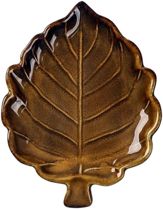 FAREWELL Dipping Bowls Snack Plate Appetizer Ceramic Plate Unique Condiment Plate Snack Plate Leaf-Shaped Small Plate Fruit Dessert Plate 5pc Appetizer Bowls (Color : C)
