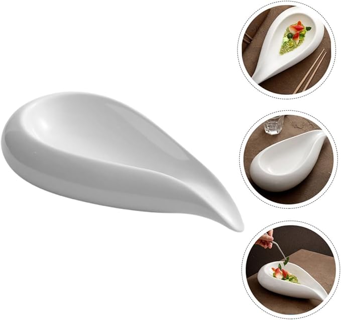 OUNONA Ceramic Appetizer Serving Plate Irregular Food Dish for Cold Foods Nuts and Seasonal Delights Dishwasher Safe for Home and Restaurant Use