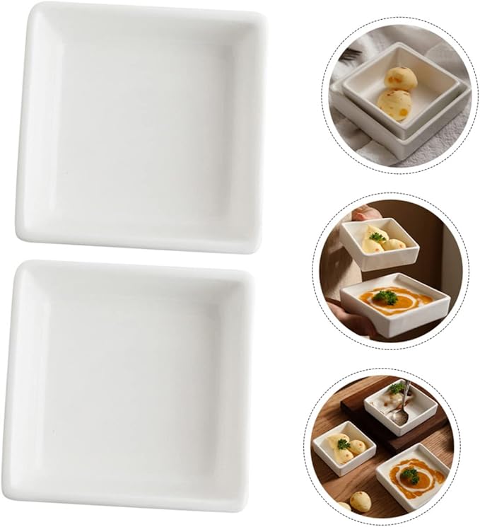 2pcs Sauce Dish Multipurpose Snack Dessert Holder for Sauces Spices and Appetizers for Home Restaurants and Buffets