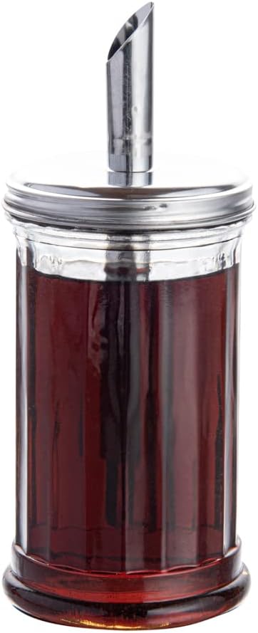 RW Base 11 oz Glass Sugar Pourer - with Flip Lid - 3" x 3" x 7" - 1 count box