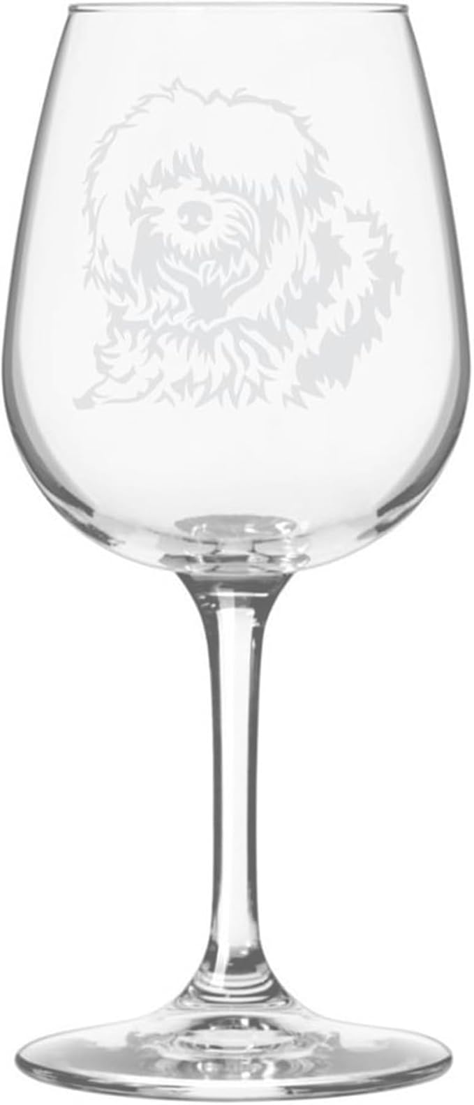 Etched Laser Art Personalized Dog Themed Etched Wine Glass - Custom Dog Breed Wine Glasses, Ideal for Pet Lovers, Unique Birthday Gift for Men & Women, Personalized Gift - Tibetan Terrier, 12.75 oz