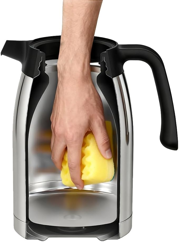 Tiken 68 Oz OpenClean Thermal Coffee Carafe, Stainless Steel Insulated Vacuum Coffee Carafes For Keeping Hot, 2 Liter Beverage Dispenser (Black)