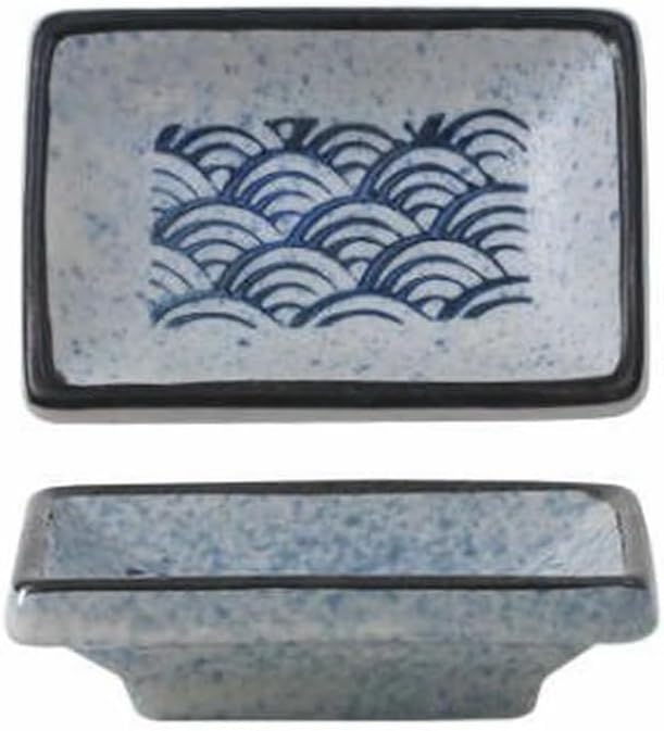 Japanese household ceramics simple underglaze color creative personality exquisite dish-thick edge dish (sea ripple)
