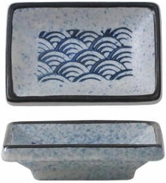 Japanese household ceramics simple underglaze color creative personality exquisite dish-thick edge dish (sea ripple)