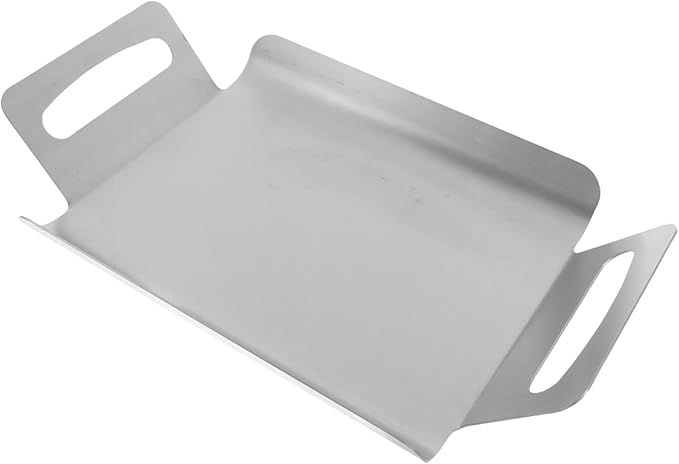 Stainless Steel Snack Serving Tray Silver Multi-Purpose Platter Reusable Food Preserving Tray Steel Korean Style Handles Thickened Design for Home and Restaurant Use