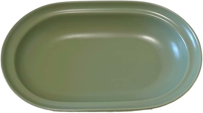 SONGCHAO Party Supplies Solid Color Ceramic Dinner Plate Oval Salad Plate Home Breakfast Plate Dessert Plate Restaurant Ceramic Plate Party Plates (Color : A, Size : Medium)