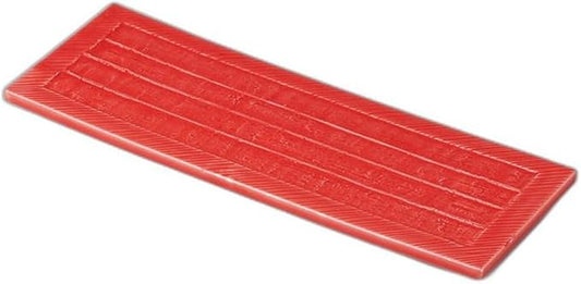 Red Glaze Engraved Long Plate [12.8 x 4.4 x 1.0 inches (32.5 x 11.3 x 2.5 cm) | Appetizer Plate, Setomonohonpo