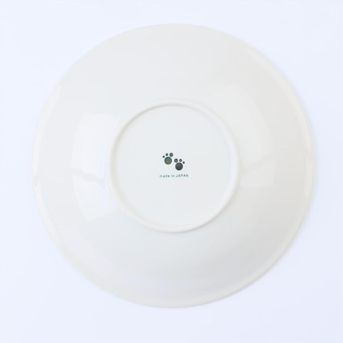 Japanese Cat Design Ceramic Serving Plates Set of 2, 6.3"