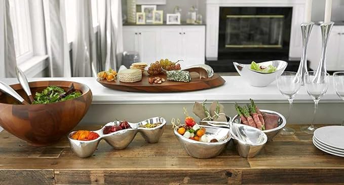 nambe Classic Round Tray | 13 Inch Serving Platter for Beverages, Bar, and Liquor | Coffee Table Centerpiece Tray | Made with Nambe Alloy | Designed by Neil Cohen