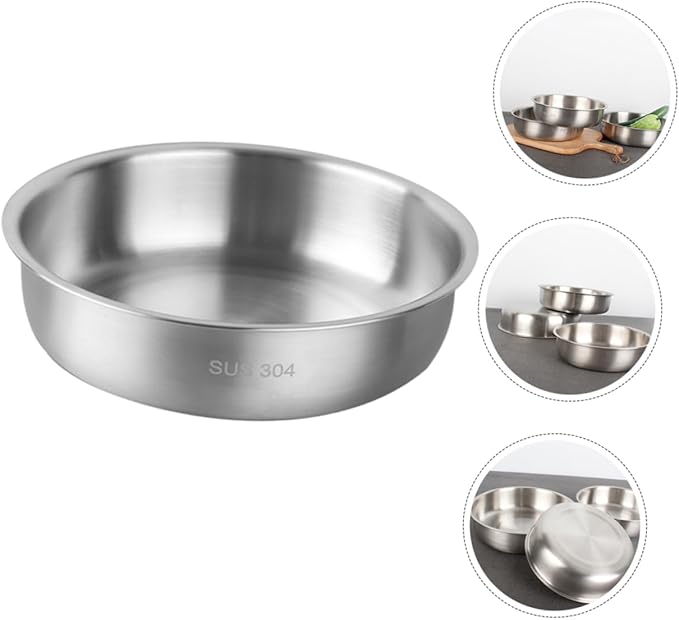 PRETYZOOM Stainless Steel Serving Tray Food Plate for Pasta Fruit and Meat Lightweight Design for Easy Handling for Parties and Family Gatherings