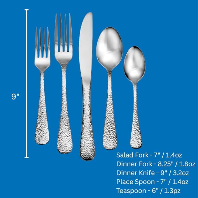 Liberty Tabletop Providence 65 Piece Flatware Set for 12 Silverware Made in USA