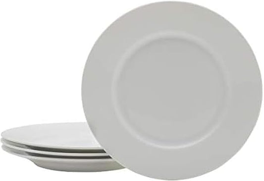 Everyday White Classic Rim Set of 4 Salad Plates, 8.25 inch