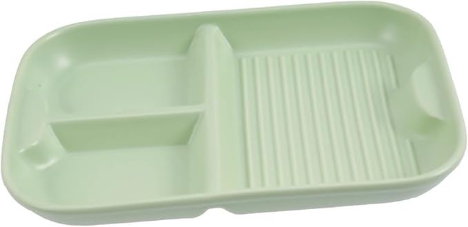 Healifty Ceramic Three-Grid Divided Serving Tray Nordic Style Long Rectangle Plate Creative Household Breakfast Dish for Boys and Girls Separated Food Platter for Appetizers and Snacks