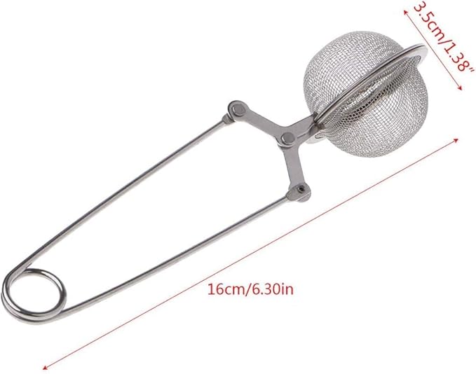 Silver Mesh Strainer Snap Ball Loose Leaf Tea Infuser Stainless Steel Secure Locking Tea Filter Tea Strainers and Filters