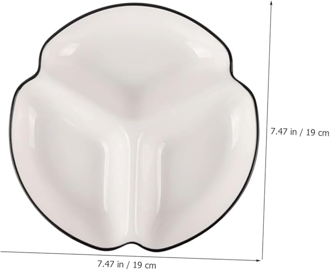 Zerodeko Ceramic Plates Divided Dinner Plate Sections for Salad Dessert Dish Serving