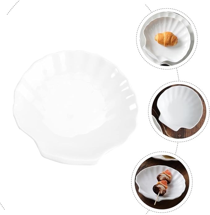 4Pcs Multi-Function Ceramic Plates Set Creative Dessert and Seasoning Plates Porcelain Side Dish Bowls for Home Dining Breakfast and Snacks