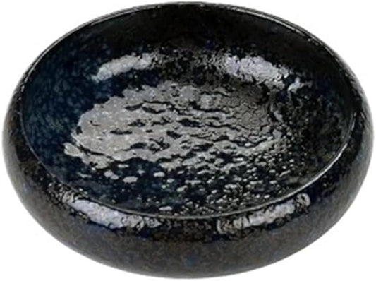 Appetizer Plates Ceramic Dipping Bowls Soy Sauce Dish, Round Tableware for Home and Restaurant Use for Condiment(Black)