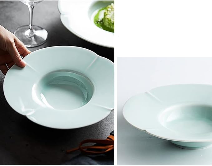 SONGCHAO Party Supplies Serving Plate Serving Tray Cutlery Ceramic Plate Restaurant Plate Party Plates (Color : A, Size : Large)