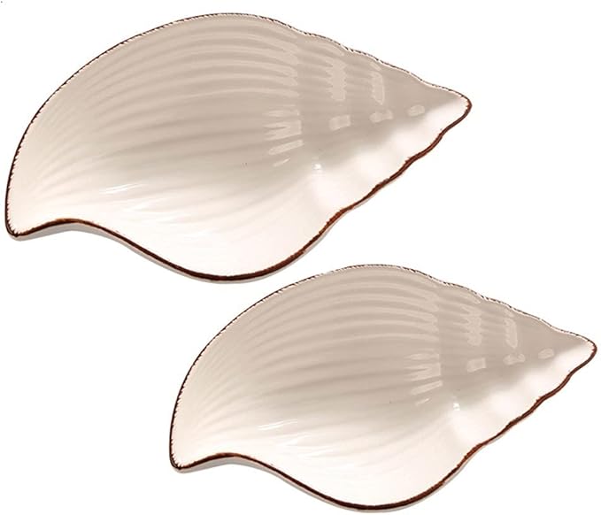 Sauce Dish Set of 2 Sauce Dish Ocean Starfish Shell Fish Shape Ceramic Appetizer Plates Snack Fruit Sushi Dessert Jewelry Plates Dinnerware Trays Home Decoration Dipping Bowls (A)
