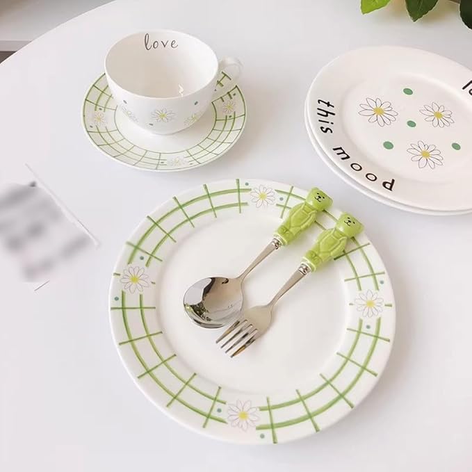 Plates Small Fresh and Simple White Ceramic Dinner Plate Western Food Plate Fruit Plate Salad Plate Dinner Plates