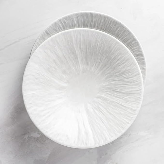 Kitchen Plates Creative White Deep Plate Hotel Restaurant Dinner Plate Household Table Setting Plate Simple Ceramic Tableware Dinner Plate Restaurant Plates(L-1PCS)