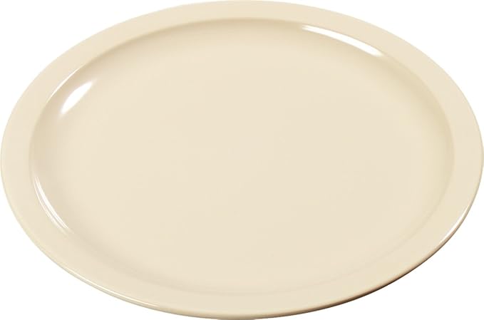 Carlisle FoodService Products Kingline Reusable Plastic Plate Appetizer Plate for Home and Restaurant, Melamine, 5.5 Inches, Tan, (Pack of 48)