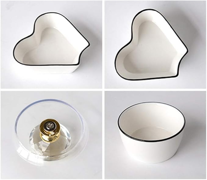Ceramic Cutlery Salad Bowl Ceramic Appetizer Plate, Snack Plate, Tableware, Seasoning Plate, Dipping Sauce Plate, Fruit Plate with Bracket Platter Small Bowl (Color : A)