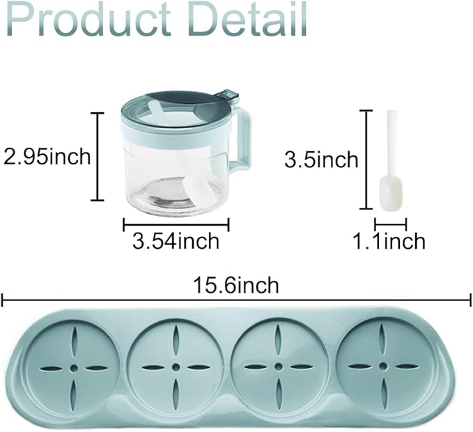 TENTA TENTA KITCHEN Gourmet Seasoning Box with Serving Spoons, Spice Jar Set Condiment Cruet Bottle, Kitchen Supplies,Nice Design for Kitchen (glass)