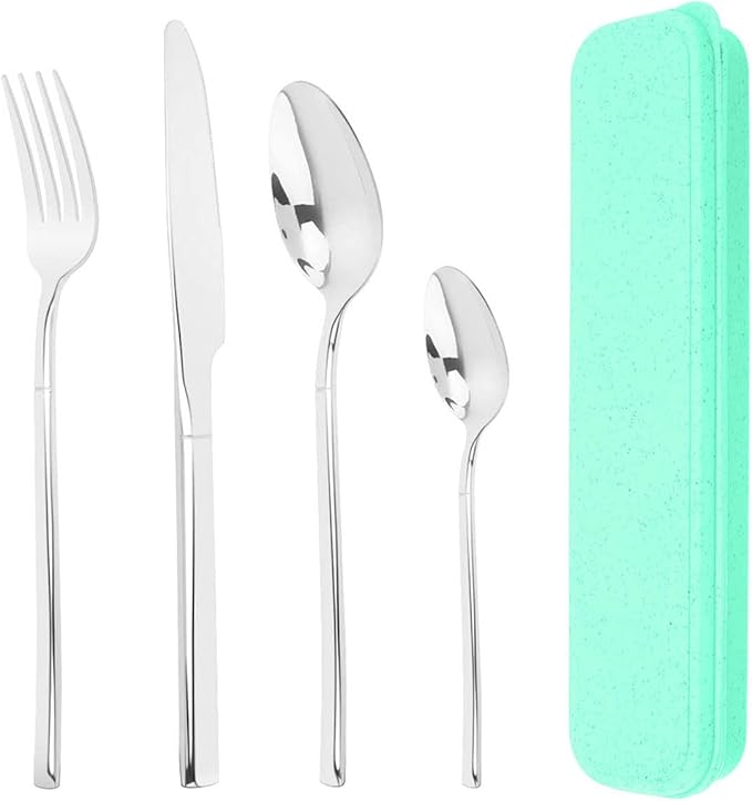 OriGlam Silverware Set, Stainless Steel Flatware Cutlery Set, Eating Utensils Tableware Include Fork Knife Spoon, Dishwasher Safe (Silver)