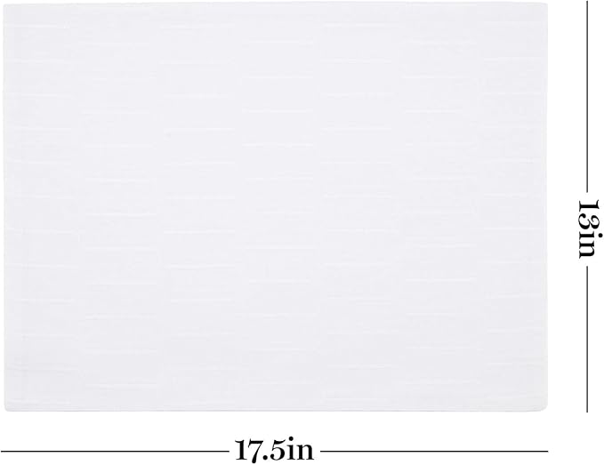 Martha Stewart Honeycomb Modern Farmhouse Reversible Placemat 4-Pack Set, White, 13"x17.5"