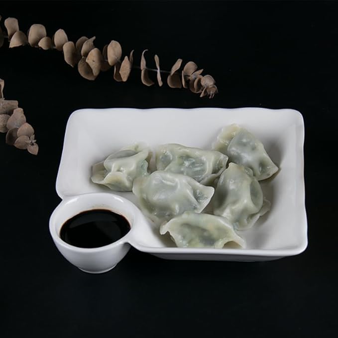 Multi Purpose Appetizer Ceramic Tray Vinegar Bowl Elegant Sushi Cookie Serving Dishes Dipping Sauce Plate for Dumplings French Fries Snacks Homes Restaurants Design Sense Souvenirs
