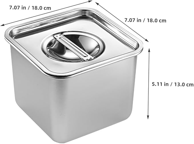 Homoyoyo Stainless-steel Frying Pan Lid Buffet Food Serving Tray Rectangular Metal Tray Freshness Lid