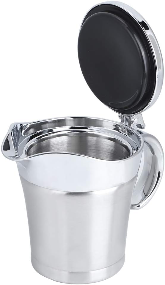 Stainless Steel Gravy Boat, Double Layer Insulation Sauce Jug with Lid, Sauce Jug for Gravy, Tomato Sauce, Mustard, Cream