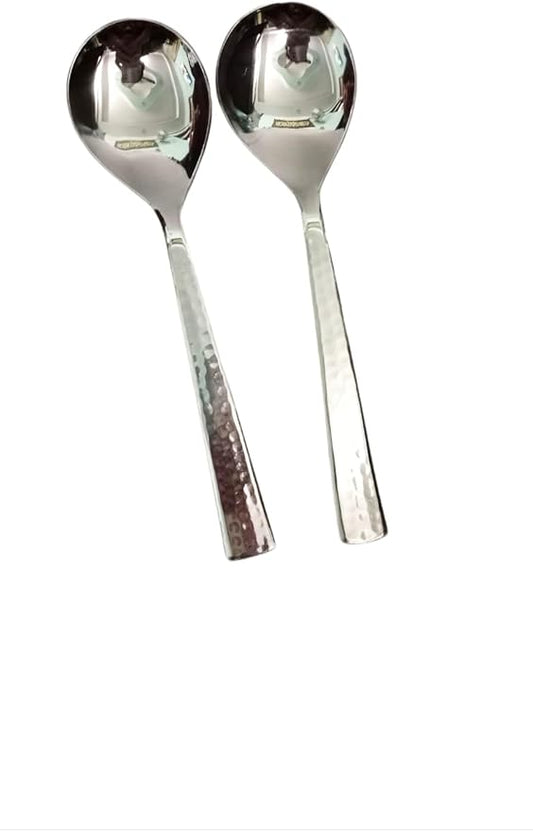 BONA FIDE steel Serving Spoons Set of 4 Indian Dinnerware Serve ware, spoon set size 8 inch long,serving spoon,Traditional Utensils Kitchen Dinning Accessory,