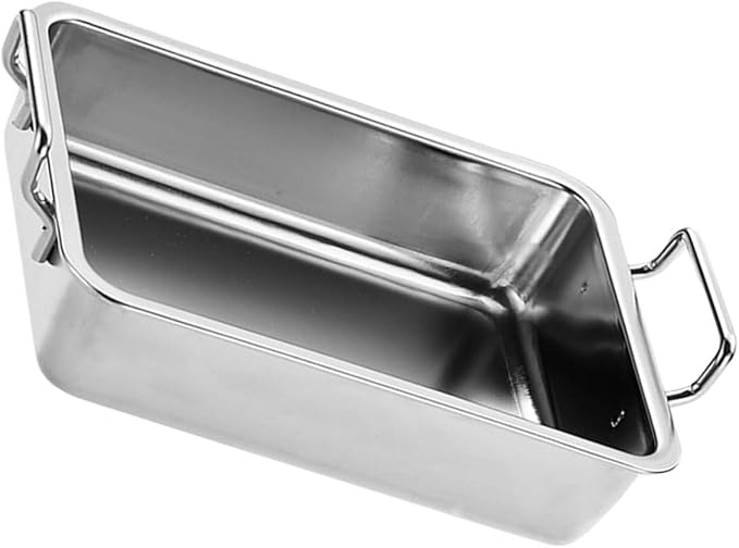 VILLCASE Stainless Steel Food Serving Tray with Handles Small Multi-Purpose Vegetable Plate Rustproof Silver Platter for Snacks Fruits and Roasted Dishes Easy-Clean Kitchen Tray