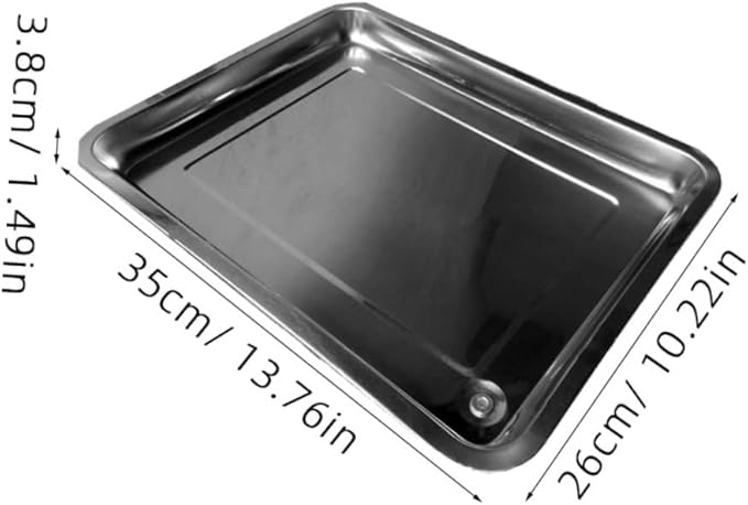 Cabilock Stainless Steel Tea Tray Rectangular Serving Tray for Tea Set Kitchen Accessory for Home Use