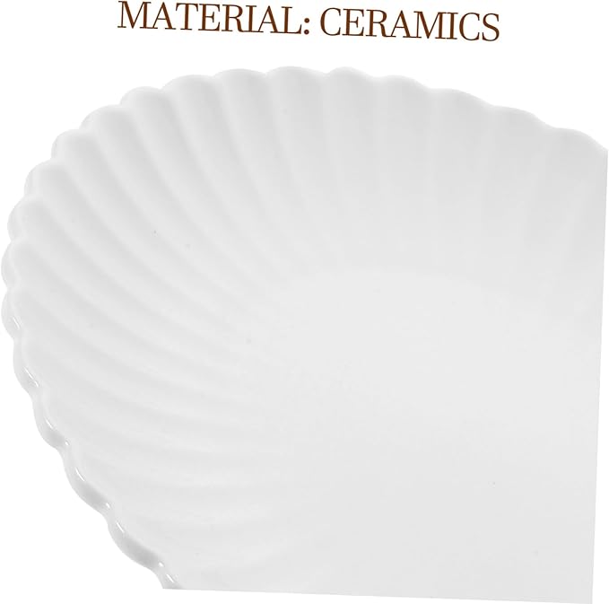 IMIKEYA Chrysanthemum Shaped Ceramic Plate Elegant Matte White Dessert and Snack Tray for Home Kitchen Tableware for Parties and Gatherings
