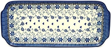 Polish Pottery Tray - Appetizer - 12" - Silver Lace