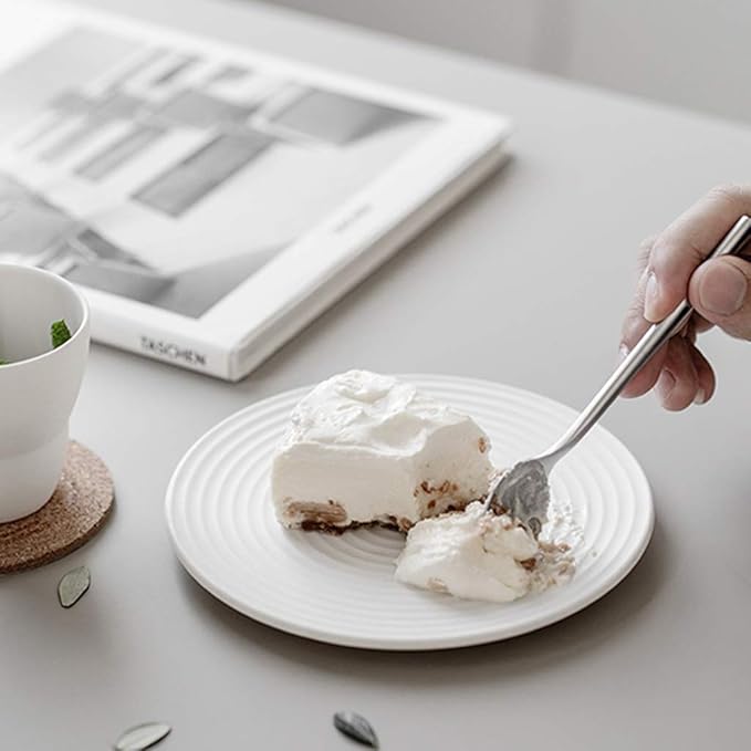 Ceramic cutlery salad bowl Appetizer Plate Ceramic Snack Plate Pastry Plate Snack Plate Fruit Plate Unique White Plate Cake Plate Coaster Set Tableware small bowl (Color : B)