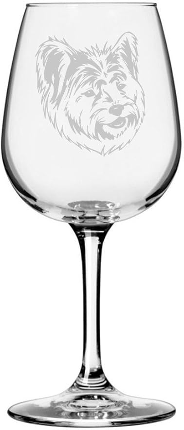Etched Laser Art Elo Personalized Dog Themed Etched 12.75oz Wine Glass Custom Dog Breed Wine Glasses, Ideal for Pet Lovers, Unique Birthday Gift for Men & Women, Personalized Gift