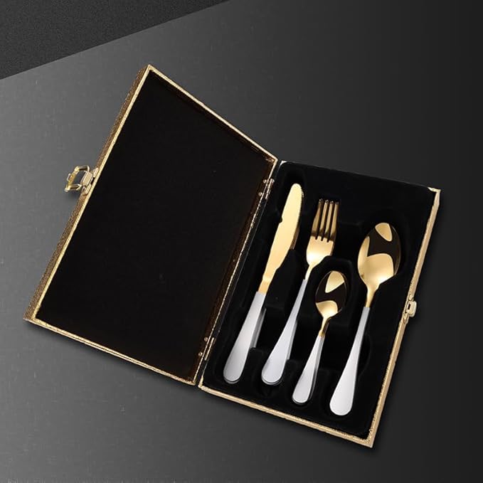 Stainless Steel Flatware serving set,Home Kitchen Eating Tableware Set,Dishwasher Safe,For Home Kitchen Restaurant Hote 24-piece Stainless Steel Cutlery Set Home Restaurant Steak Knife Fork Spoon Set(