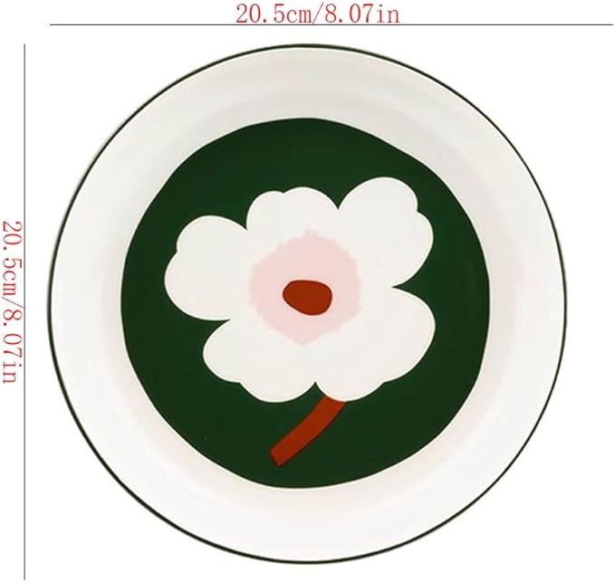 ULTRAWAVE Dinner Plate Simple Ceramic Green Bottom Dinner Plate Breakfast Plate Ceramic Tableware Dish Plates
